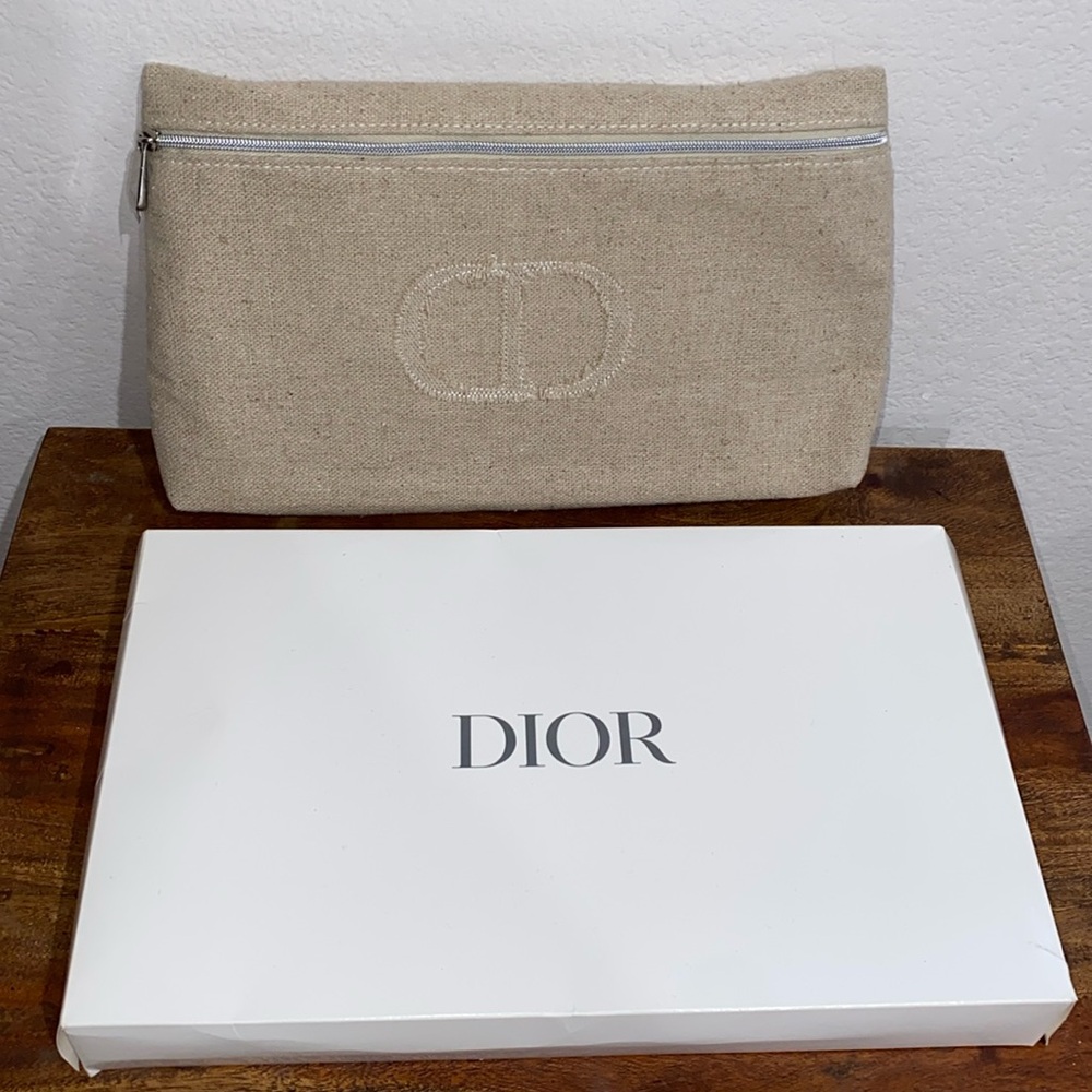 Dior Canvas Cosmetics Pouch Clutch